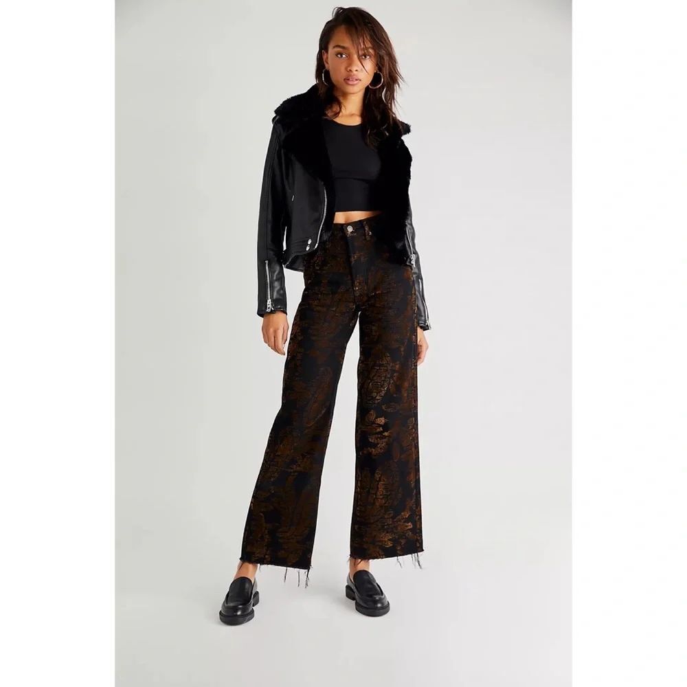 Free People Annabelle Flocked Jeans